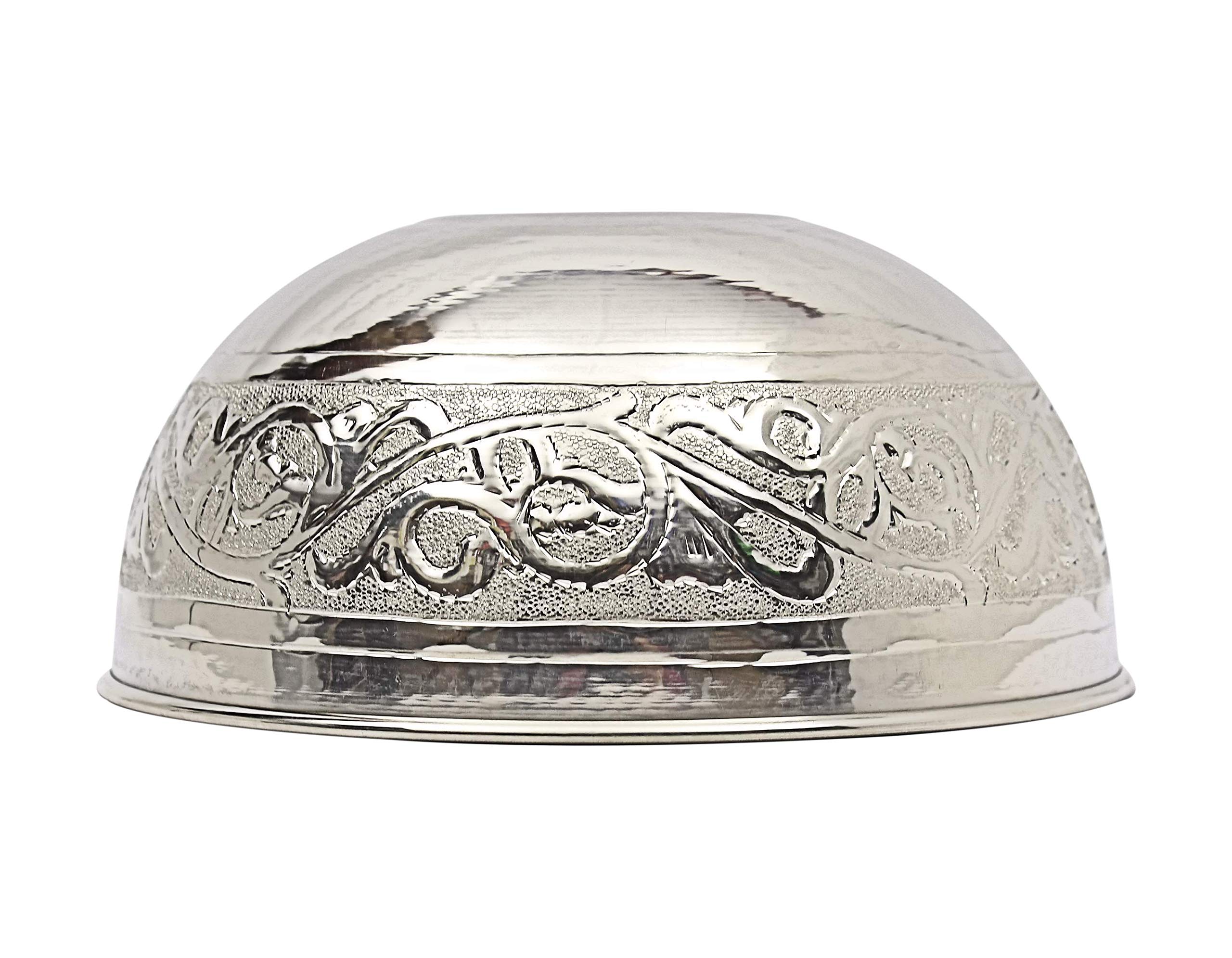Bol pour hammam marocain en argent Maillechort vintage gravé à la main 15,5 cm 15,5 cm (Ref HB106)