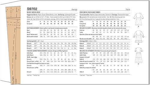 Miniatura 2 de Simplicity Misses' - Kit de patrón de costura para vestido imperio con cuello en V, código S9702, tallas 8-10-12-14-16, multicolor