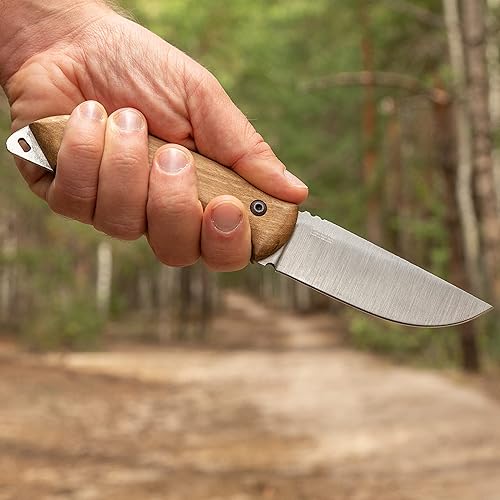 Miniatura 7 de BPS Knives HK4 - Cuchillo de acero al carbono de hoja fija - Cuchillo de espiga completa con funda de cuero - Cuchillo táctico de supervivencia -