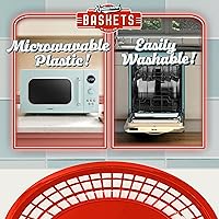 Vista 4 de Cestas de plástico de comida rápida, enormes cestas de comida de 12 x 9 pulgadas para servir, reutilizables, para restaurante, delicatessen