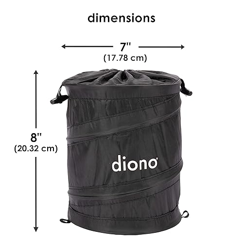 Miniatura 7 de Diono Cubo de basura desplegable plegable portátil pequeño a prueba de fugas perfecto para mantener el auto limpio negro