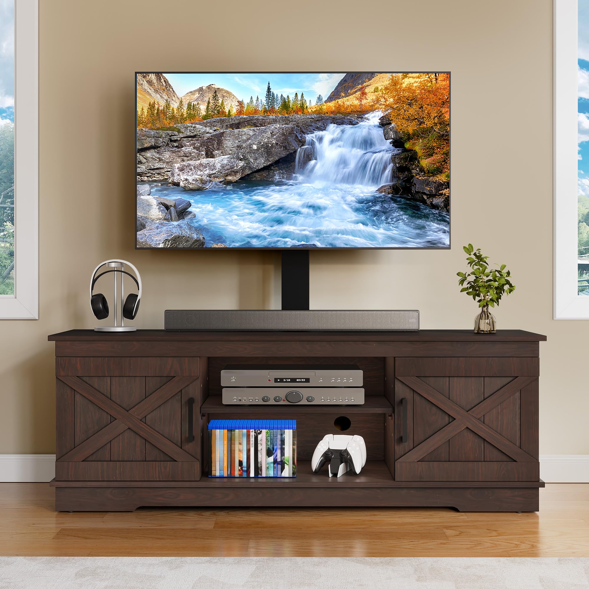 Amazon.com: YITAHOME Farmhouse TV Stand with Mount, Sturdy TV