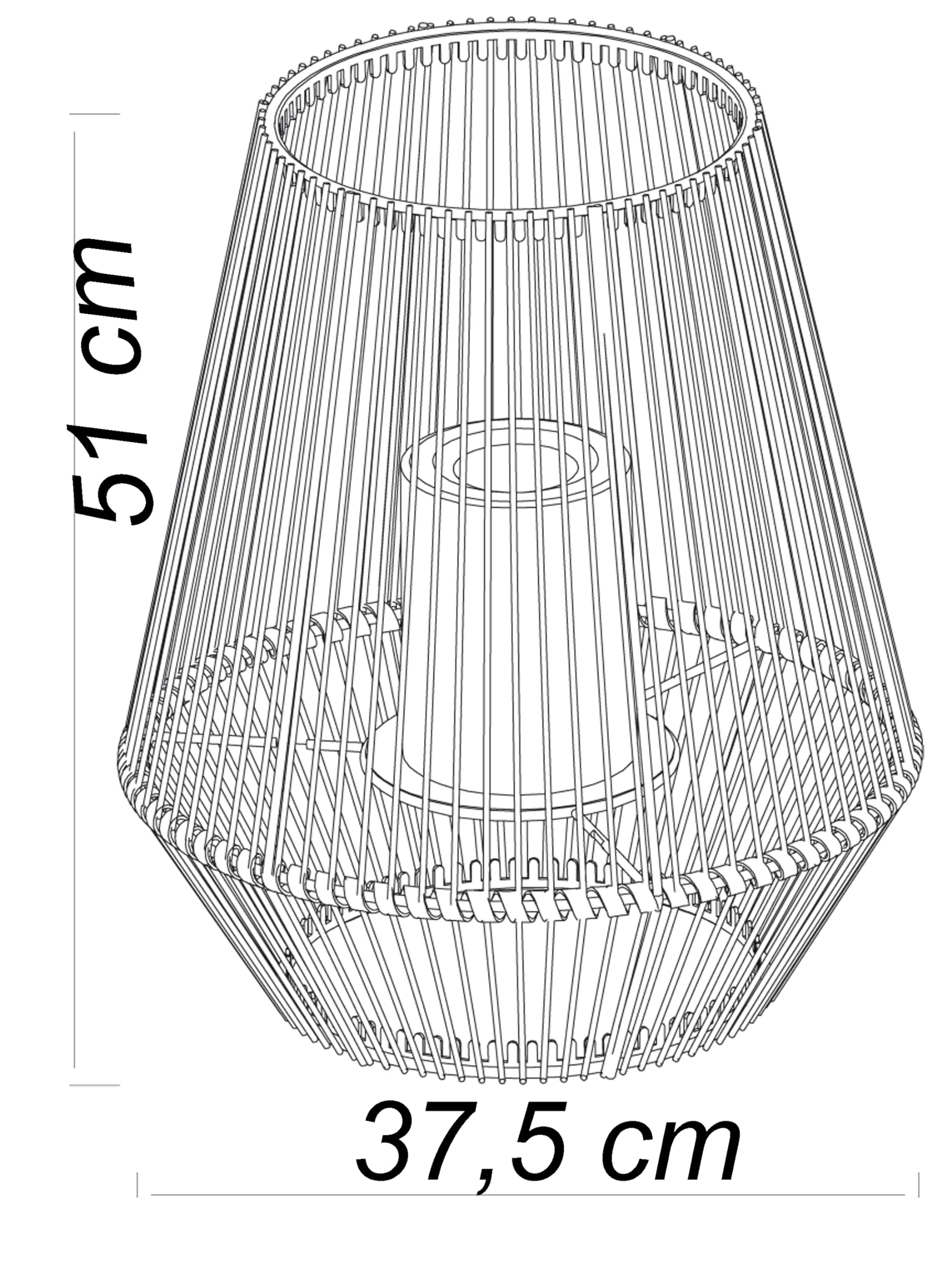 LED Solarleuchte Laterne mit Solar LED Kerze Rattan Optik Windlicht (51 x 37,5 cm)