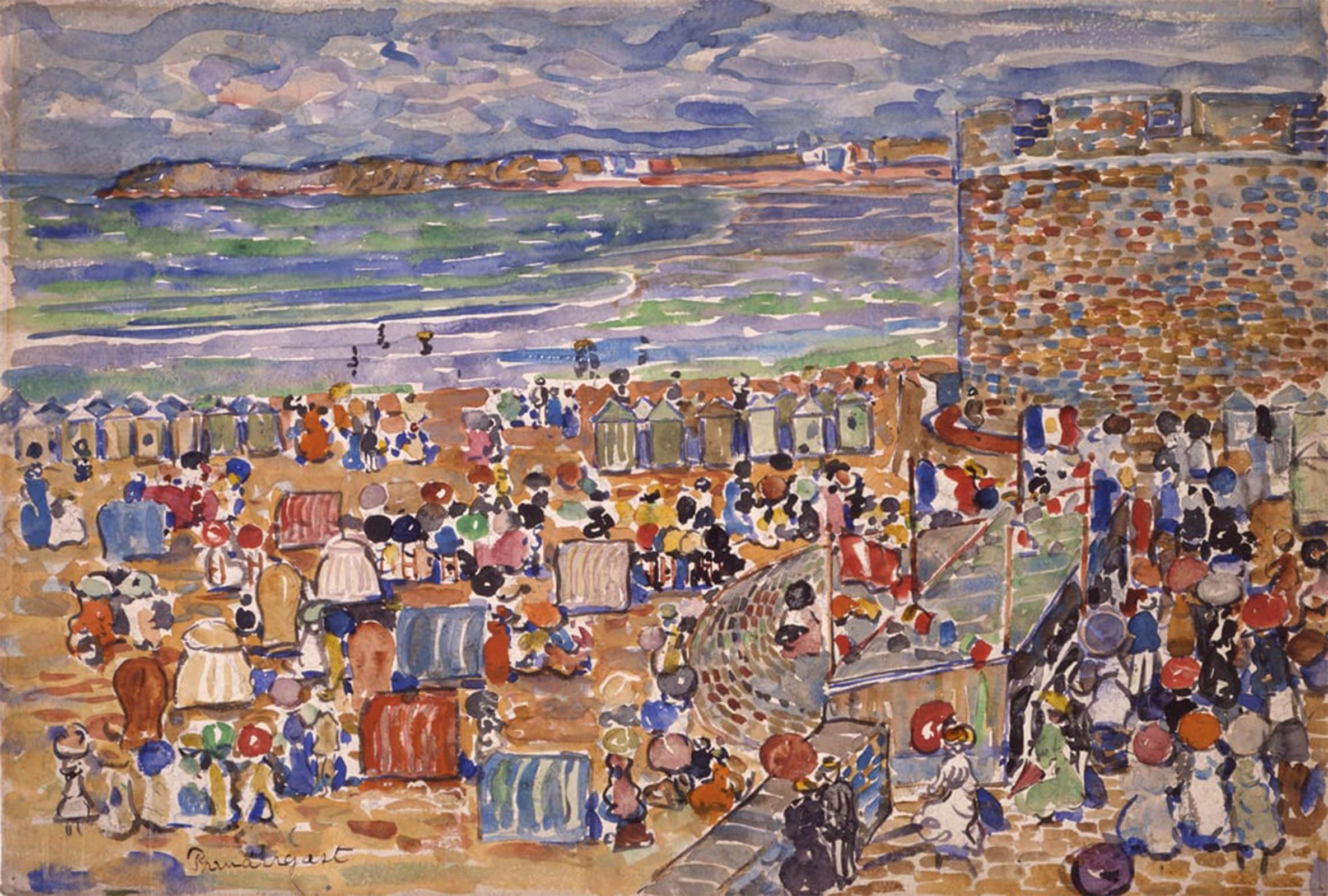 Cuadro lienzos decorativos de playa de Prendergast para hogar 60x90cm 5