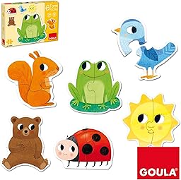 Goula, 6 Form Puzzles, Puzle de cartón de Piezas Grandes a Partir de 2 años, Multicolor