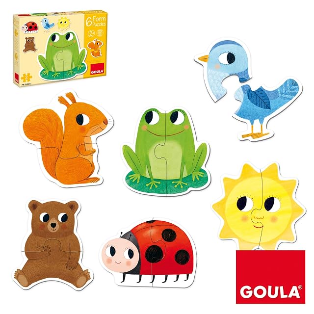 Goula, 6 Form Puzzles, Puzle de cartón de Piezas Grandes a Partir de 2 años