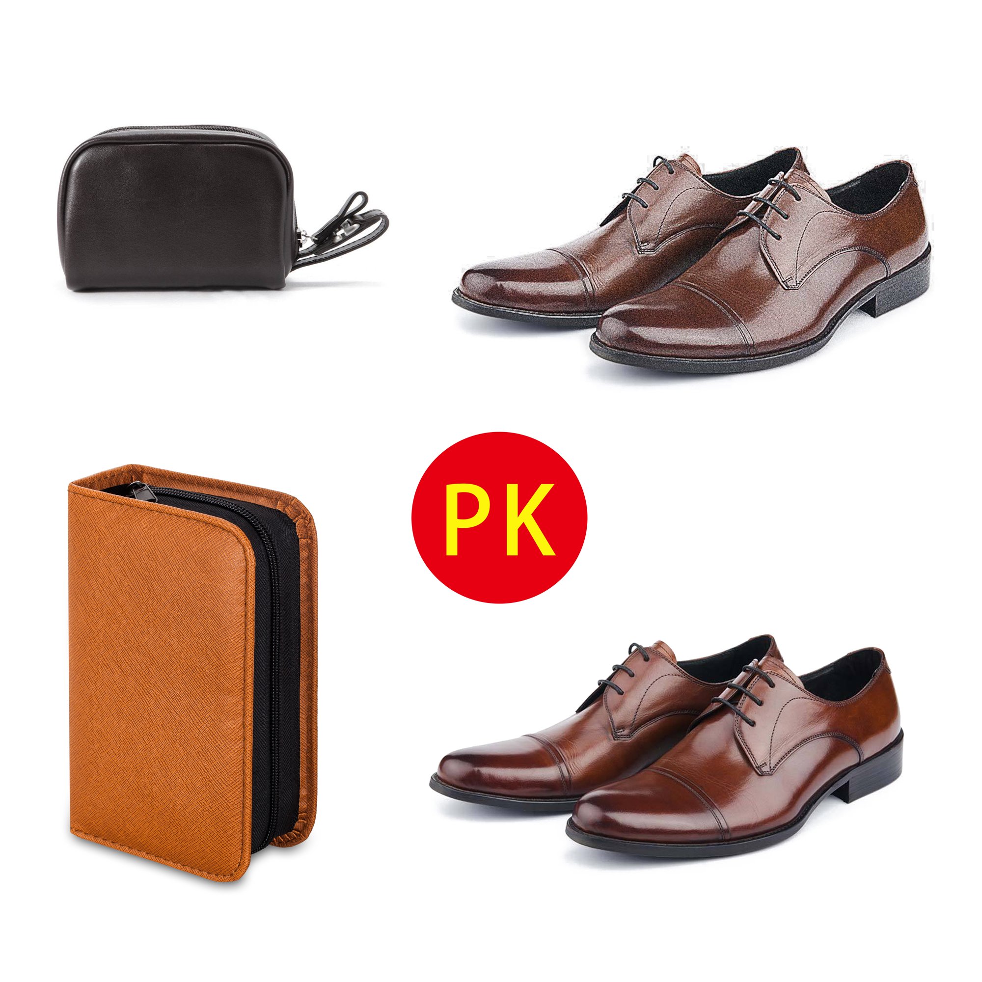 Shoe Shine Kit with PU Leather Sleek Elegant Case, 7Piece Travel Shoe