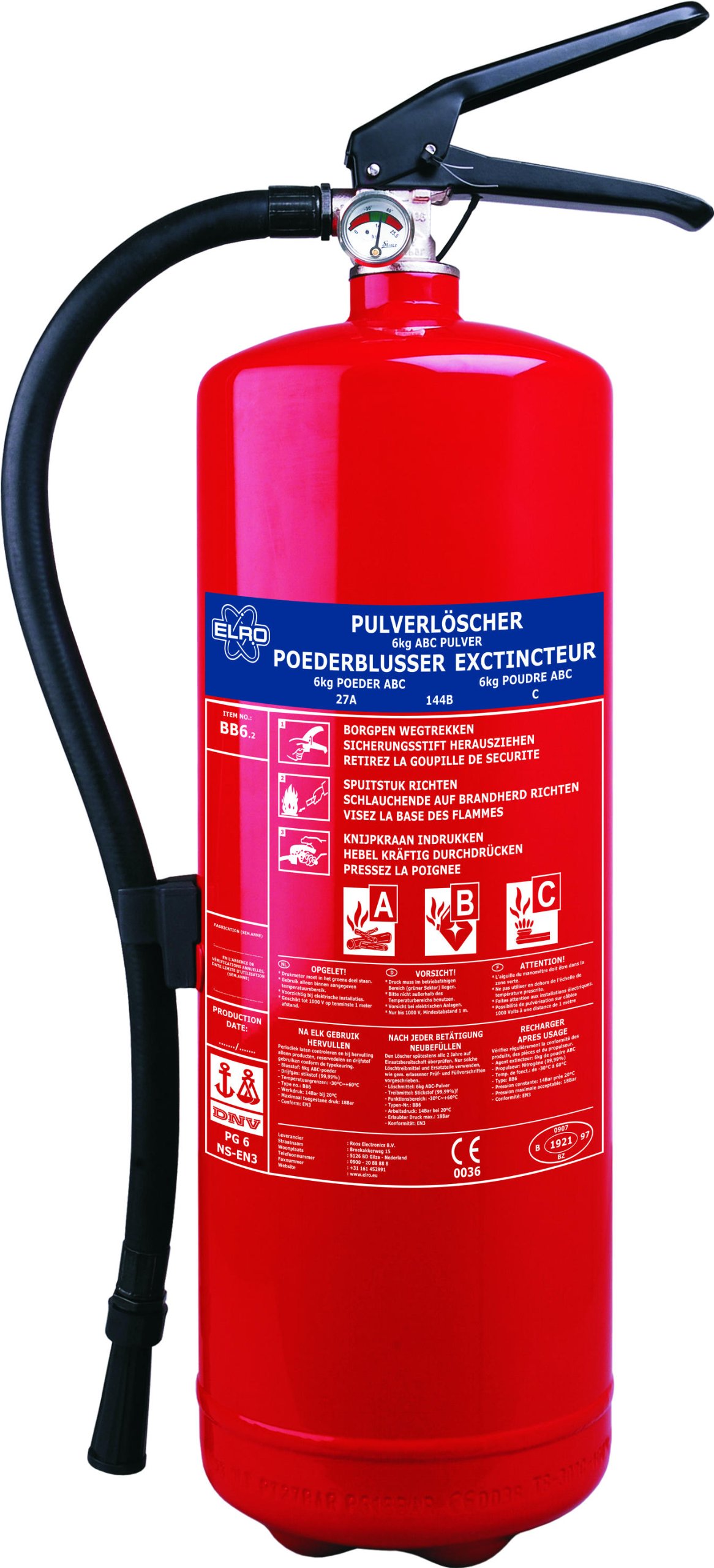 Elro BB6E - Extintor 6 kg