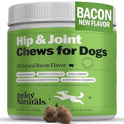 Miniatura 7 de Suplemento de apoyo de cadera y articulaciones para perros, alivio avanzado del dolor de artritis, condroitina, MSM, cúrcuma orgánica y glucosamina