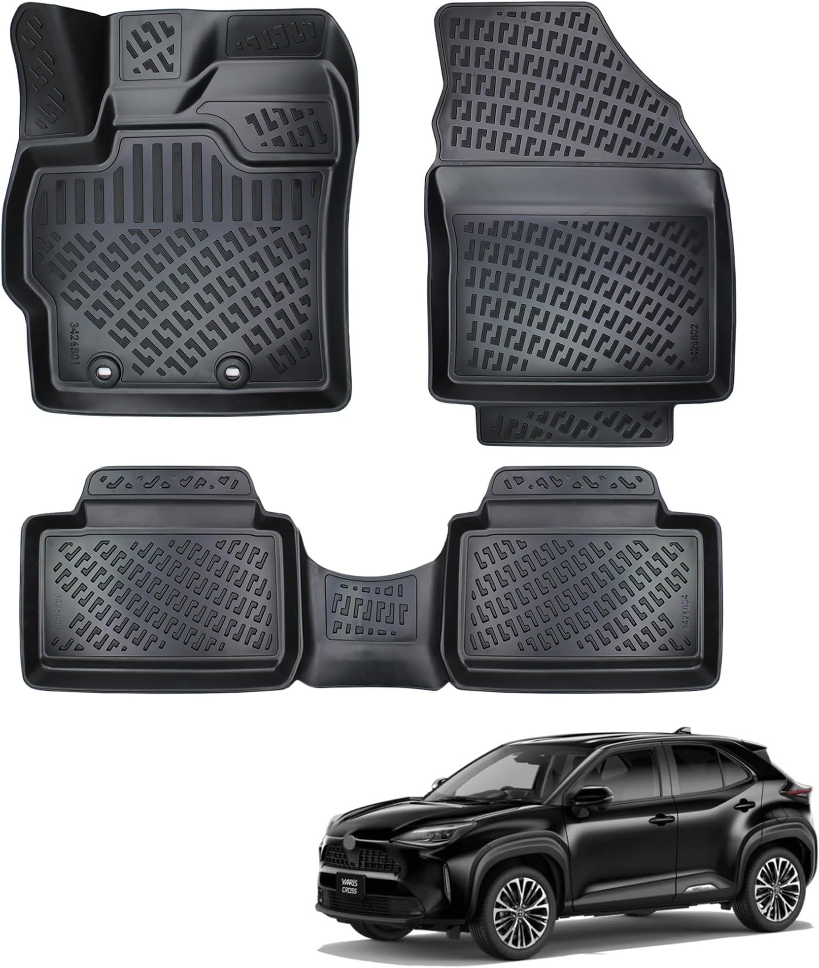 Amazon.com: Floor Mats Liner fits Toyota Yaris Cross | Full Coverage ...