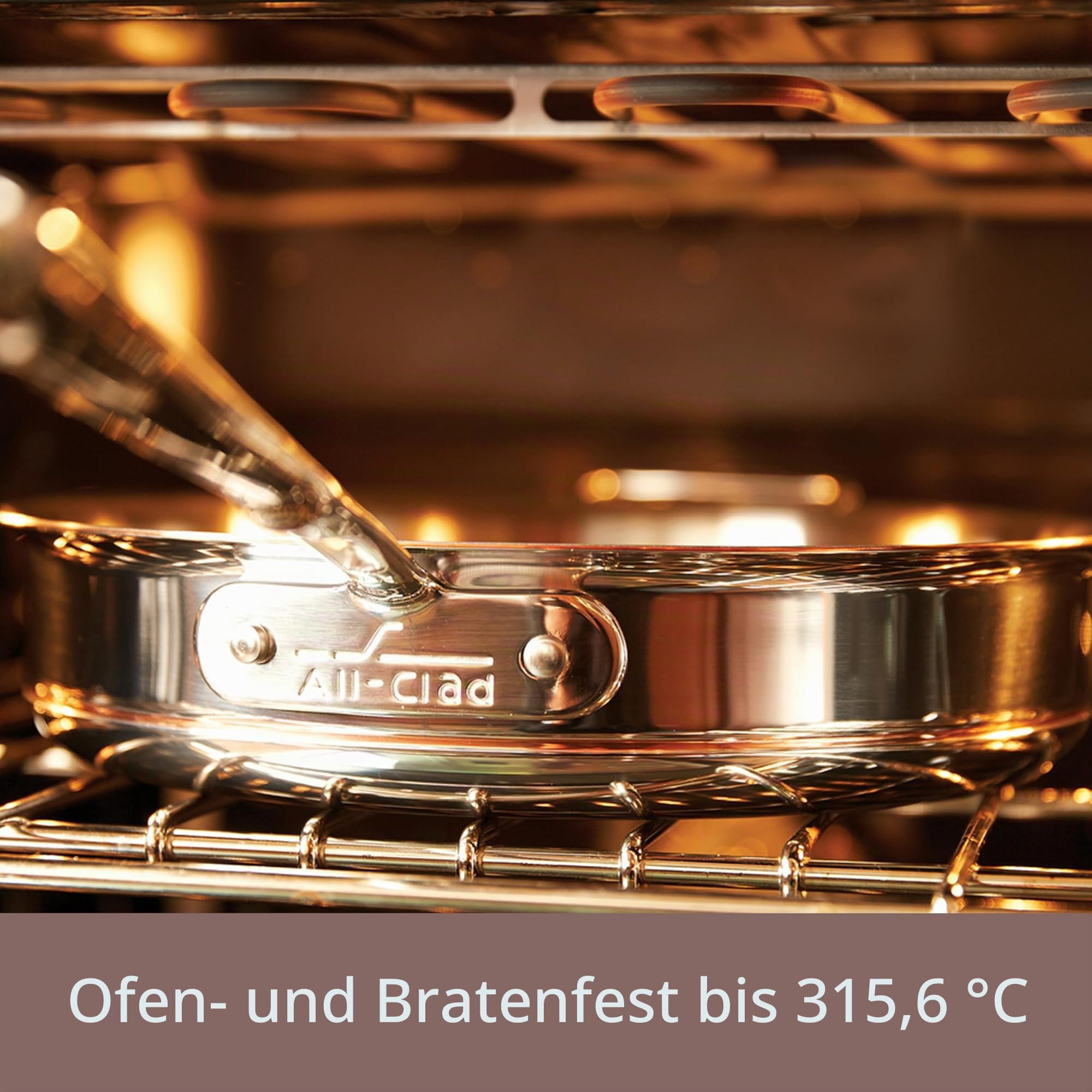 All-Clad 6204SS EURO Copper-Core Stielkasserolle mit Griff und Deckel, Topf 3.8 L, 20.3 cm