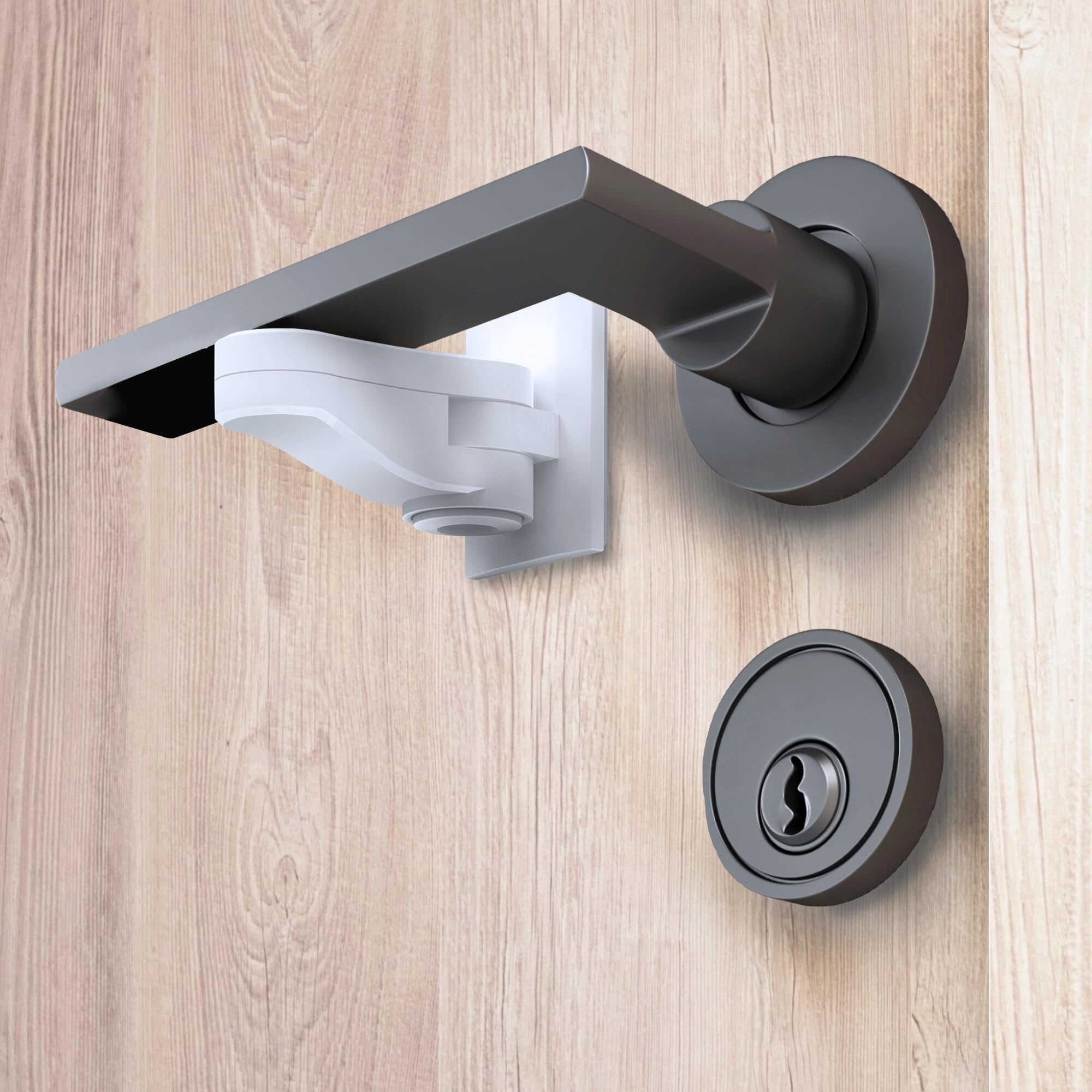 Moonybaby 4 Stück Vielseitige Kindersicherung für Türklinken, Türgriff Sicherheitshebel, Kindersicherung Tür, Kein Werkzeug, Einfache Bedienung (Weiße) (Door