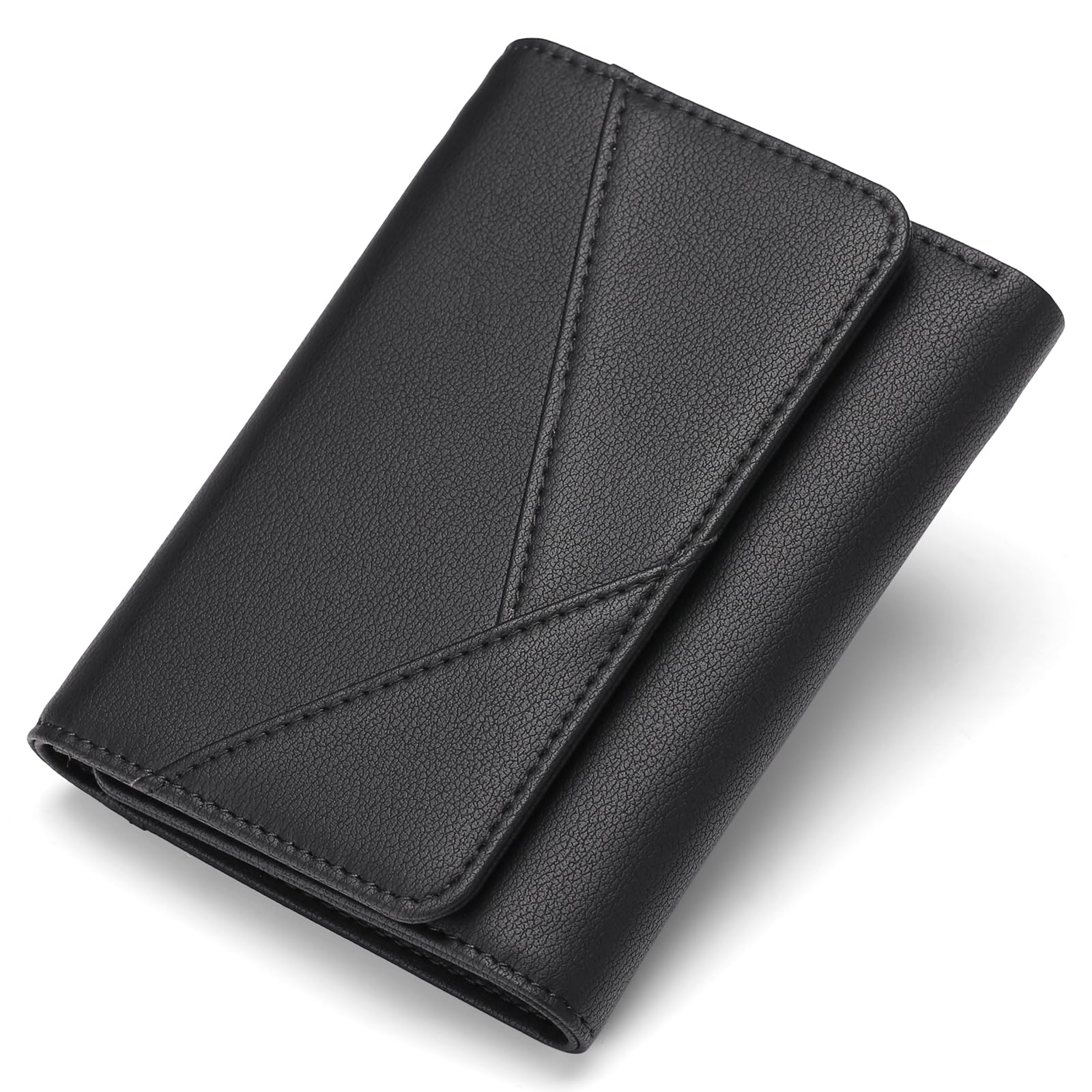 GAEKEAO Small Wallets for Women Leather RFID Blocking Trifold Ladies Wallets Credit Card Holder with Zipper Coin Pocket