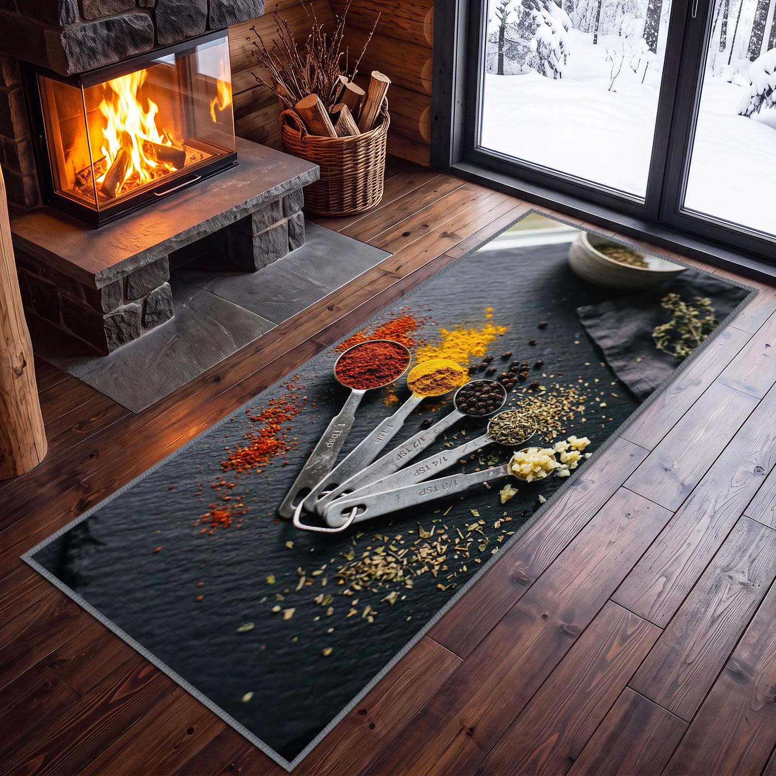 Bieżnik 60 x 150 cm chili proszek kurkuma proszek pieprz dywan