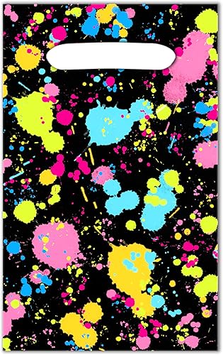 Vusnud 50 bolsas de plástico de neón que brillan en la oscuridad para decoraciones de fiesta de cumpleaños