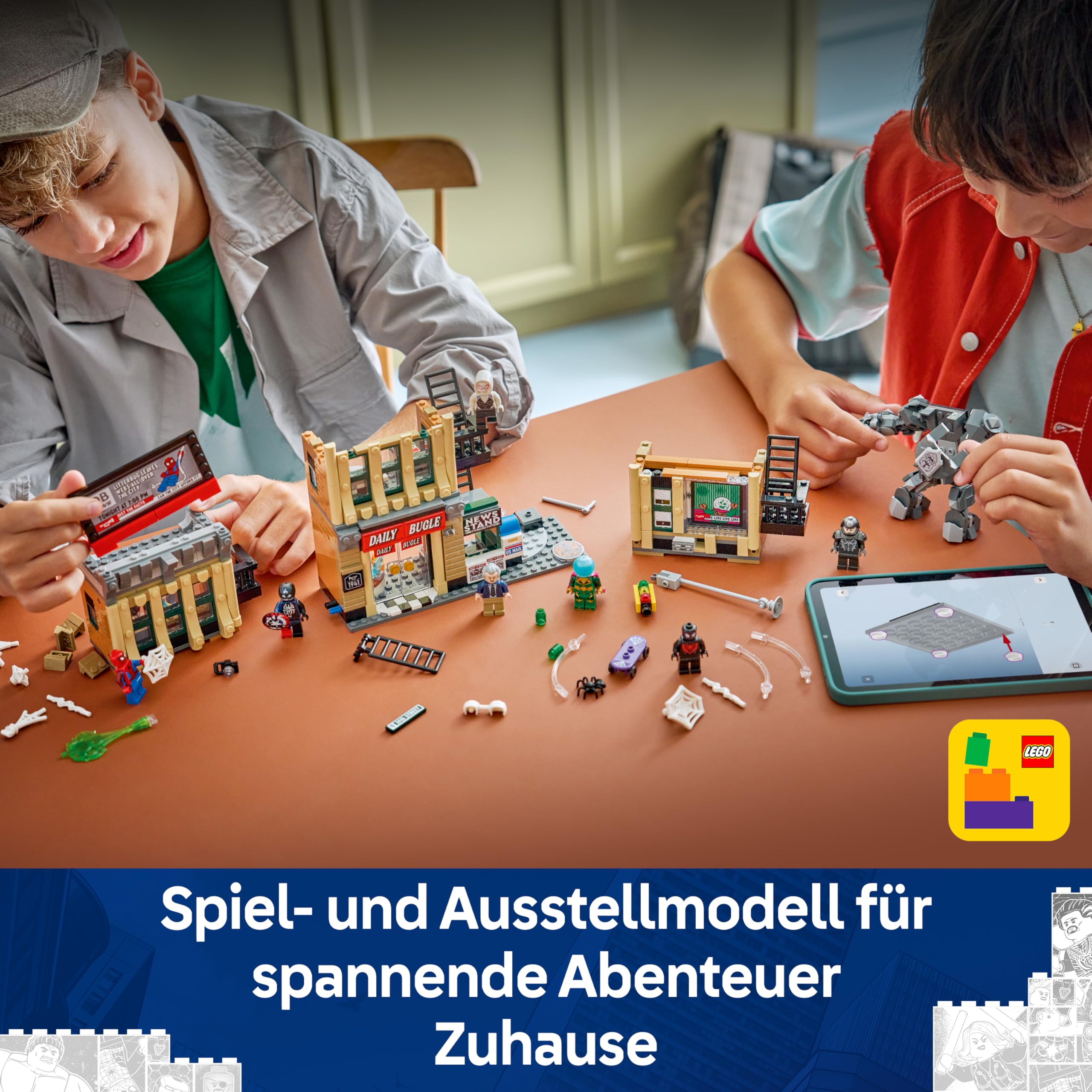 LEGO | Marvel Spider-Man vs. Mysterio: Daily Bugle - Superhelden Spielzeug mit Mech Actionfigur und 7 Minifiguren - Kinder Geschenk für Jungen ab 10 Jahren, Mädchen und Fans - 76342
