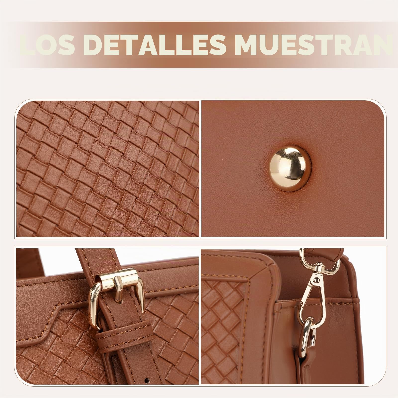 Laptop Tote Bag for Women fits 15.6 Laptop, PU Leather Work Tote bags for Women Large Computer Tote Handbag with Purse
