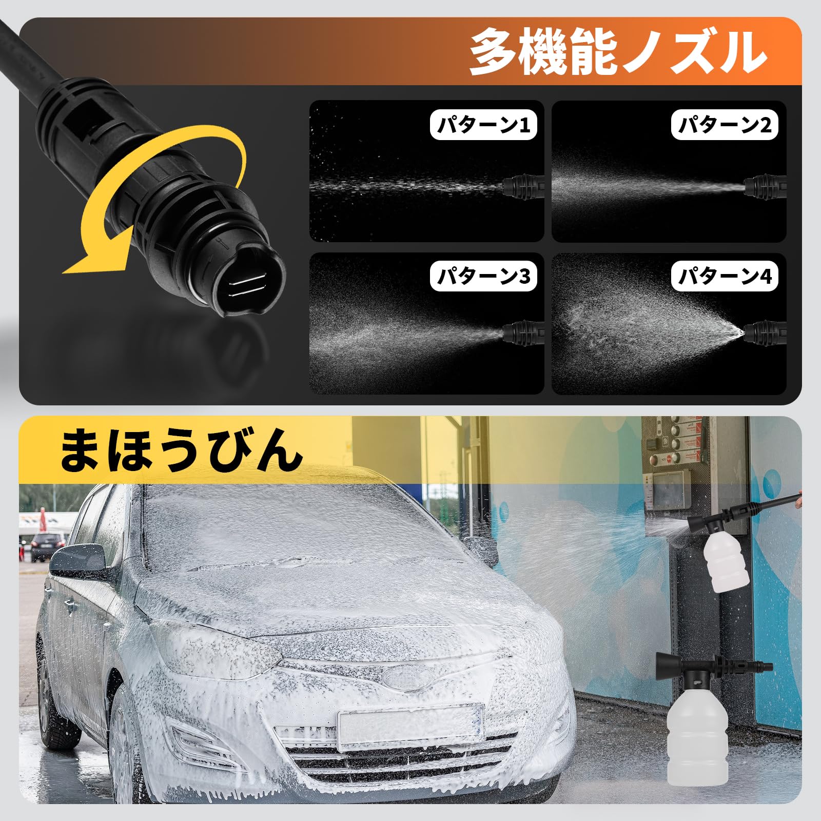 Amazon | 高圧洗浄機超軽量2.8kg、高圧洗浄、新型12MPaミニ高圧