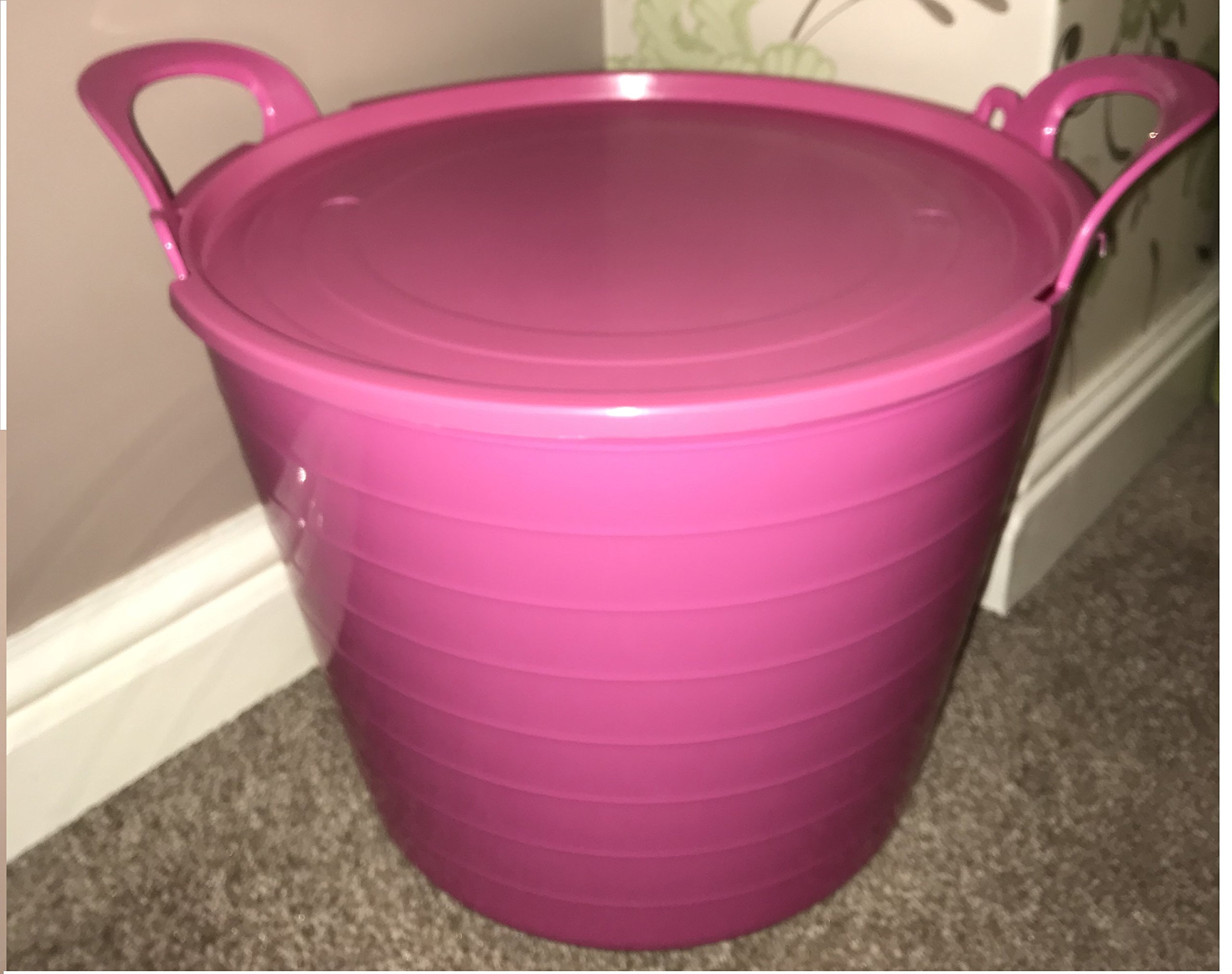 Ketoplastics Pink 26 Litre Flexi Tub With Lid. Made In U.k
