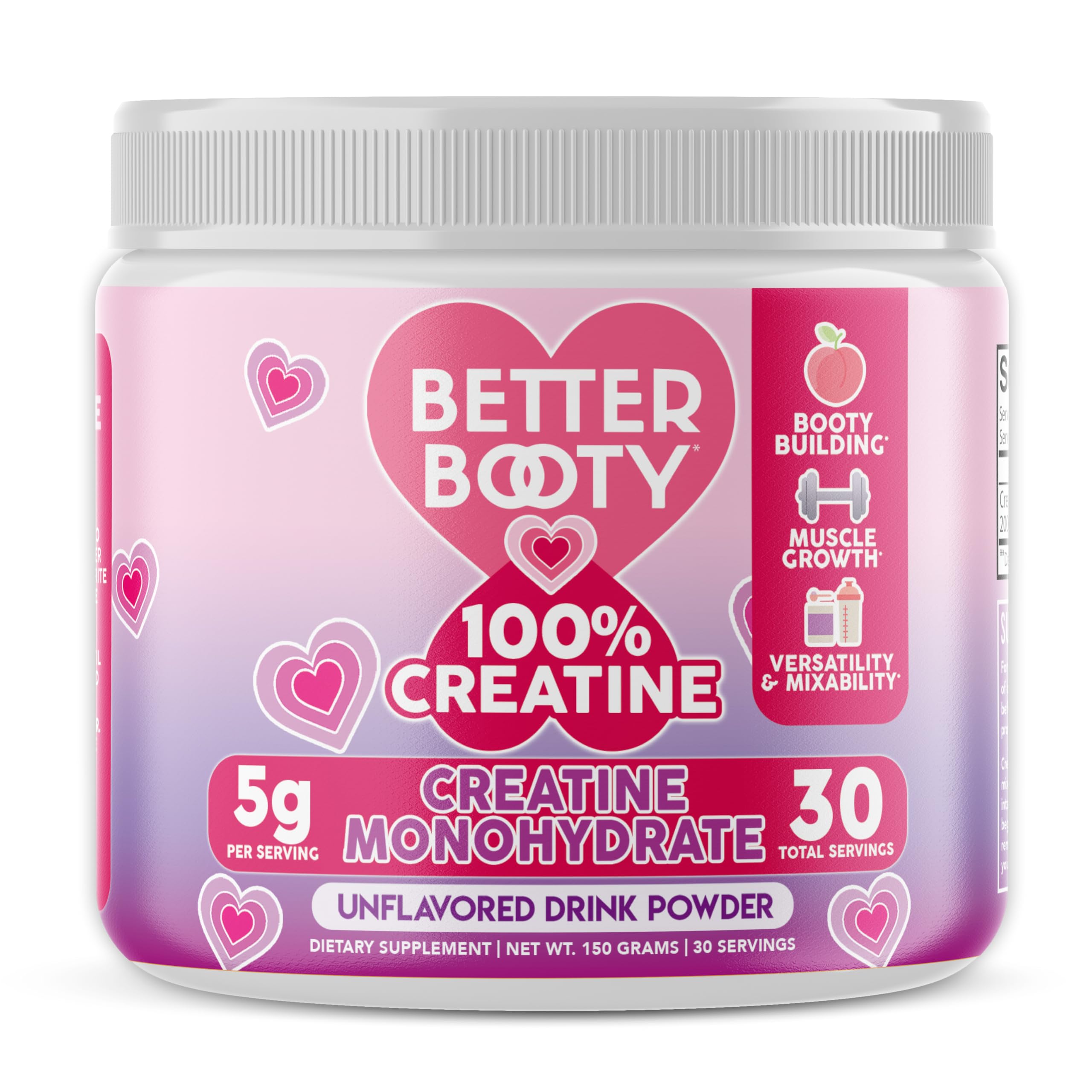 Women’s Creatine Monohydrate Glute Powder Drink Mix - 100% Pure Creatina Micronized, 5g per Serving – Energy & Recovery Support – Keto & Vegan Friendly, Unflavored (150 Grams, 30 Servings) 5.29 Ounce (Pack of 1)
