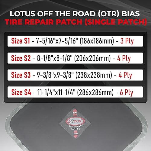 Miniatura 4 de Parche cuadrado para neumáticos Lotus OTREarthmover SQ3 (9-38 pulgadas x 9-38)