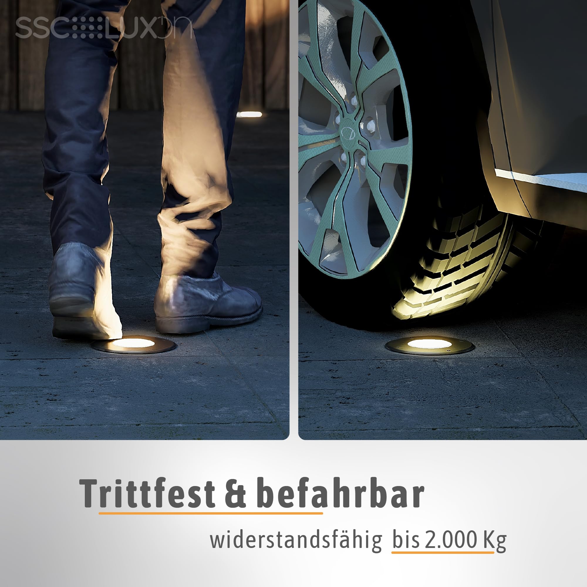 JUAVI LED Bodeneinbauleuchte schwenkbar Außen schwarz IP67 GU10 2W warmweiß 230V Bodenstrahler