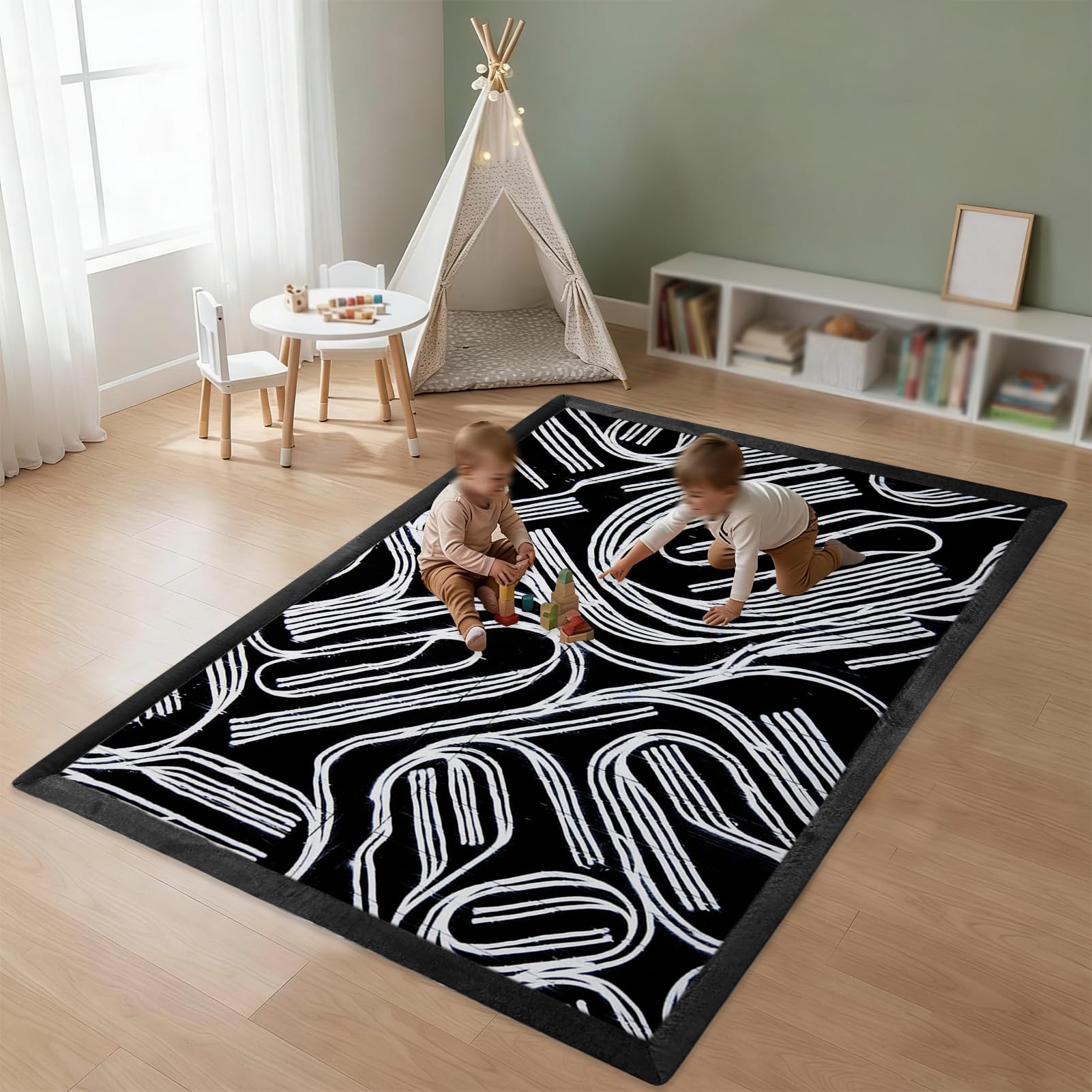 Baby Play Mat for Floor, 3 cm Thick Playmats for Babies, Soft Baby Rug Kids Playpen Mat for Crawling & Playing, Non-Slip Play Crawling mat for Nursery Baby, Soft Activity Floor Mat 140 x 220 cm