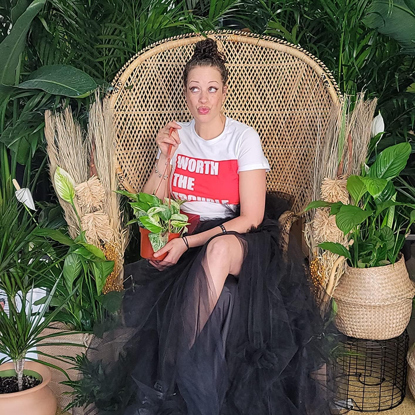 Qmker Wedding Planning Women's Long Maxi Tulle Special Occasion Bustle Night Out Black Skirt - Image 3