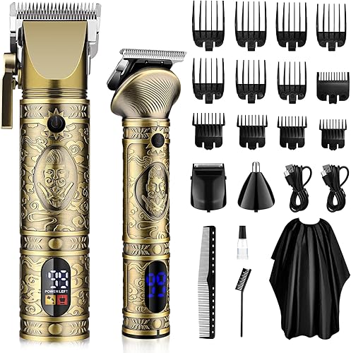 GSKY Cortapelos para hombres profesionales, cortapelos inalámbricos para corte de cabello, cortapelos para hombre y kit de recortadora para