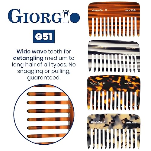 Miniatura 4 de Giorgio G51 - Peine desenredante para el cabello pequeño, peine de bolsillo de dientes anchos para cabello grueso, rizado y ondulado. Peine