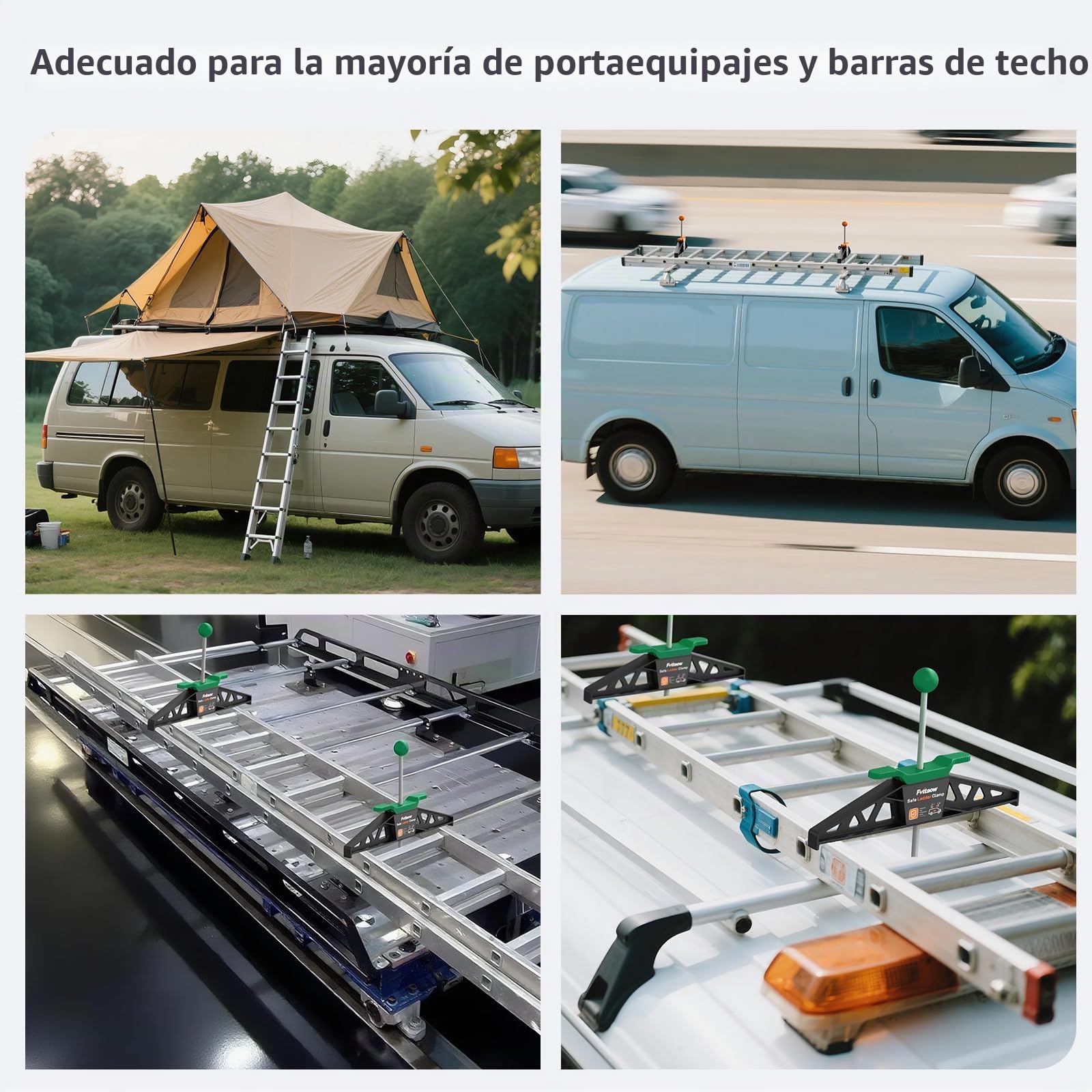 Abrazadera para escalera, Soporte para escalera para portaequipajes Ladder Clamp, Verde
