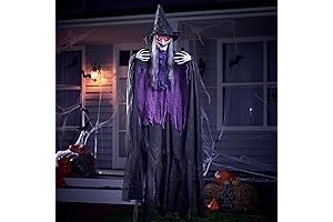 JOYIN 72" Halloween Animated Talking Witch with Light-up Eyes and Sound -...