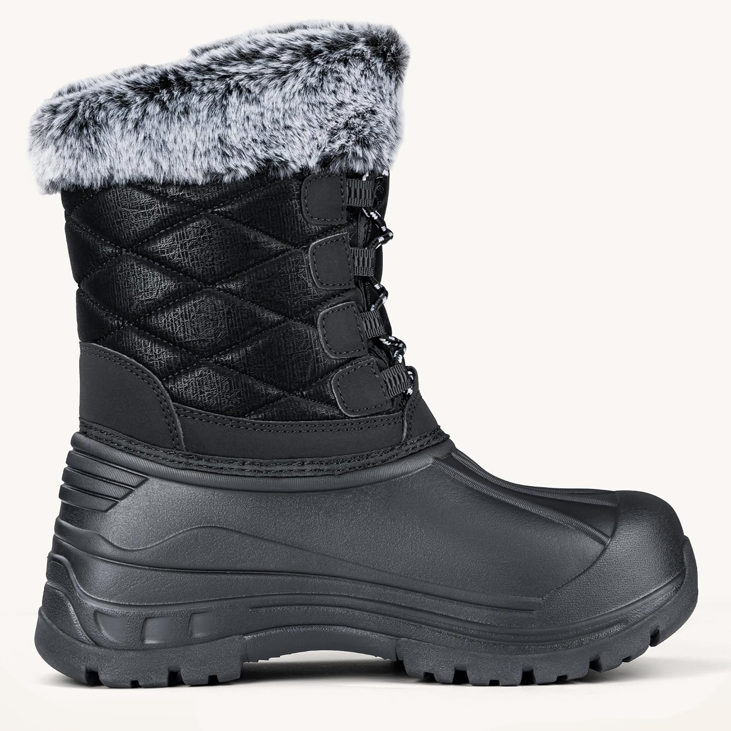 Snow Boots for Women Waterproof Mid Calf Duck Boots Lightweight Warm Anti-Slip Hiking Walking Faux Fur Lined Women's Winter Snow Boots for Outdoor