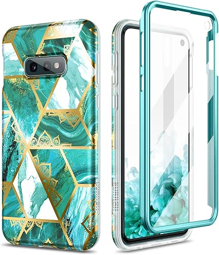 SURITCH Funda para Galaxy S10e, protector de pantalla integrado mármol natural a prueba de golpes, funda resistente para Samsung Galaxy S10e de 5.8