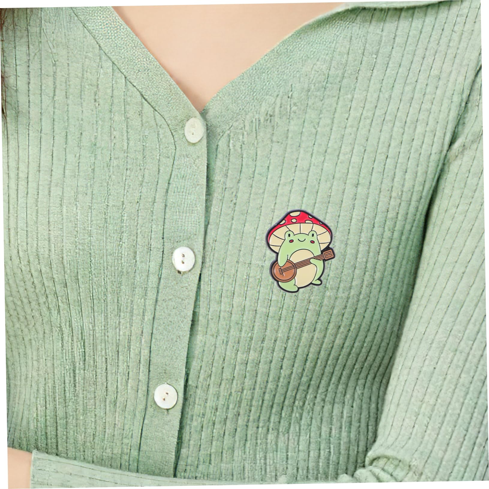 FOMIYES Bambusbrosche Froschdekoration Hallo Frosch Zeug Stifte Reiz Frösche Emaille Frosch-stift Frosch Zubehör Süßes Abzeichen Süßer Frosch Pilze Zinklegierung