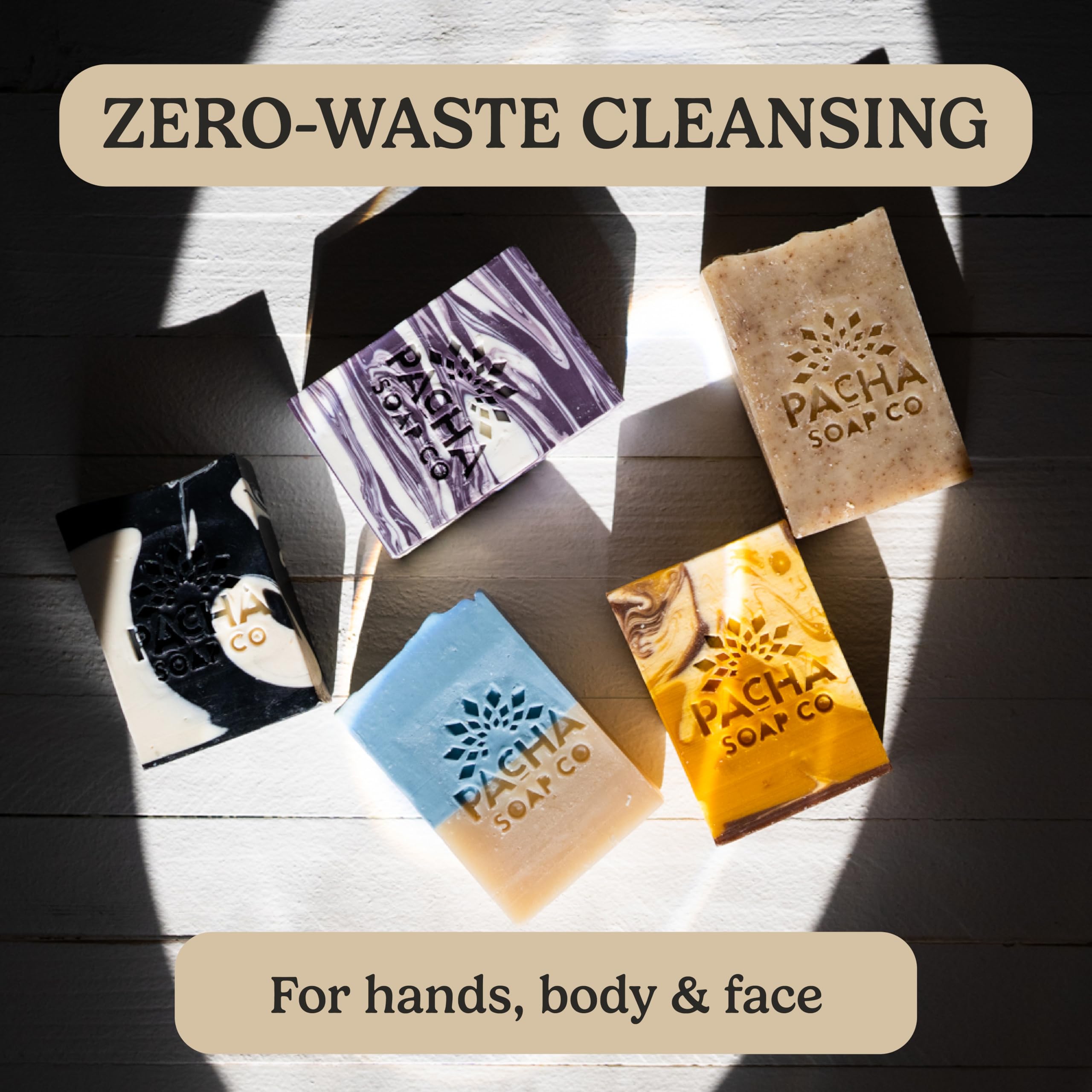 Pacha Soap Co. Bar Soap, Pacha Peaces, Uplift & Calm Bundle, 2-Pack (4 oz ea) - Premium, Handcrafted, Hydrating, Natural Face Wash, Hand Cleanser, Body Wash, Soothing Essential Oils