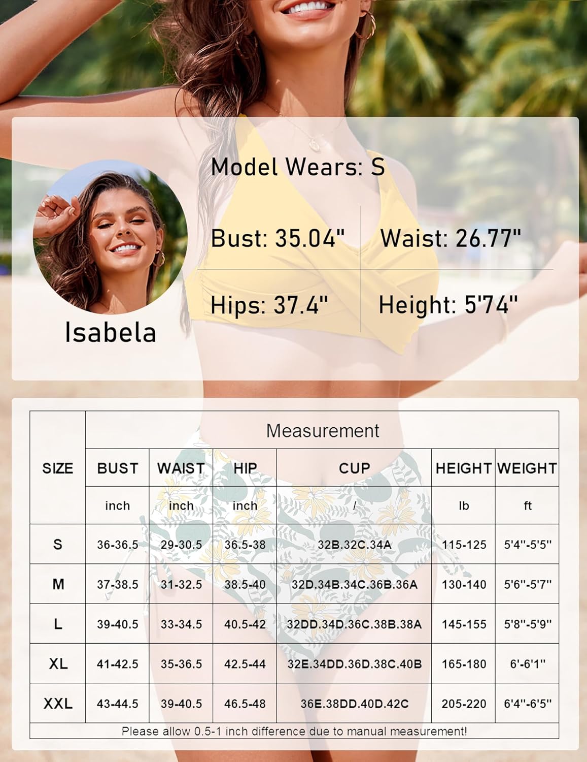 AI'MAGE Women's High Waisted Bikini Set Tummy Control 2 Piece Swimsuit for Women Push Up Twist Front Bathing Suit 2026 - Image 6