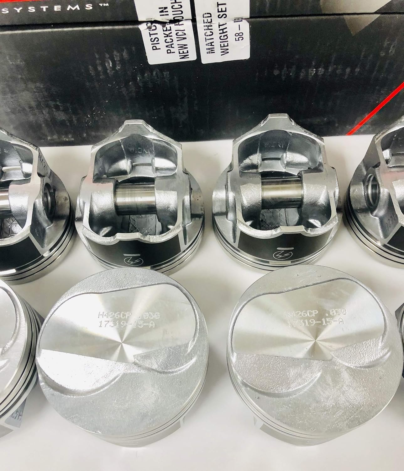 +.030 Speed Pro Hypereutectic Coated +.100" (+10.5cc) tall Dome Pistons & MOLY Rings Kit compatible with Chevy 454 (.030" Over Bore 4.280" Bore diameter).Click over size needed before placing in Cart!