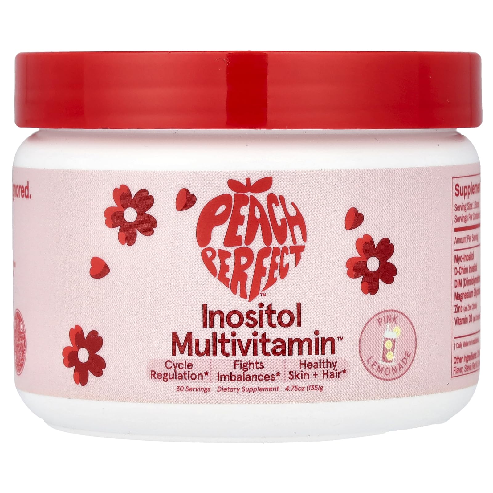 Amazon.com: Peach Perfect Inositol Powder Multivitamin, Pink