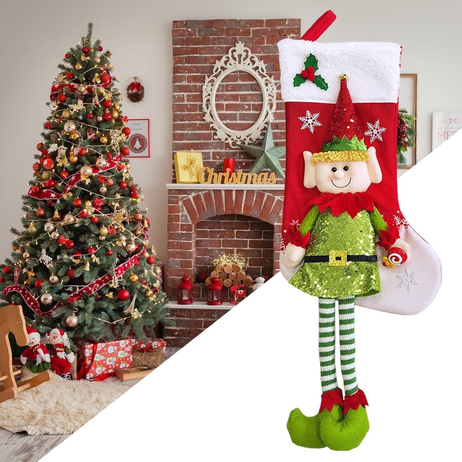 High Heel Stocking Christmas | Christmas Tree Topper Decoration,Hangable Doll Christmas Stocking Decor, Christmas Tree Ornaments for Holiday Indoor Outdoor Decor High Heel