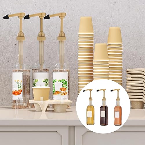 Miniatura 6 de 6 bombas de jarabe de café con tapa de punta que se adapta a la mayoría de botellas de 25.4 fl oz (para botellas de jarabe delgadas Torani, Davinci,