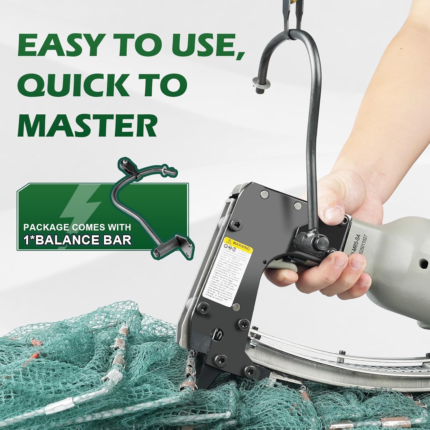 Woodpecker M85 Pneumatic Clinching Clipper Air Power Clinching Tool Hartco Clipper Vertex Fastening Clipper for Crab Cage，Shrimp Cage