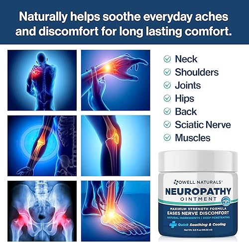 Miniatura 2 de OWELL NATURALS Neuropatía Alivio Nervioso Oitnment para pies, dedos, manos, dedos de los pies, espalda, piernas y brazos, fórmula de acción rápida,