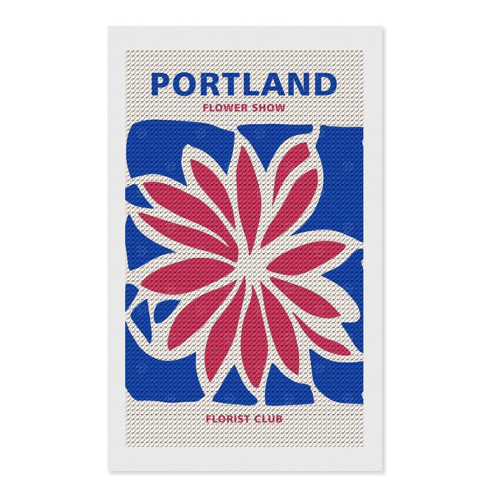 Junmoney Portland Florist Club Diamond Painting Kit 12"x20", Festive Craft Gift, Bedroom Decor, Full Kit Included, Creative Gift Idea