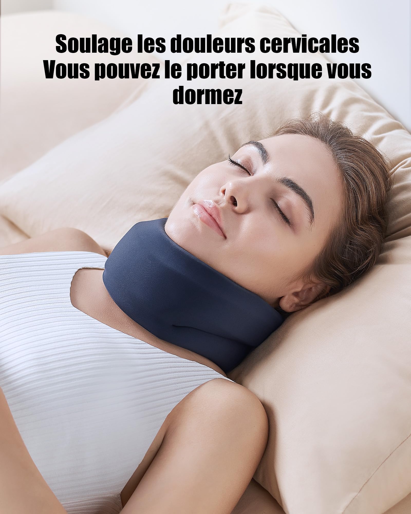 Bandage de Cou pour les Douleurs,Collier Semi-Rigide pour Cervicales Douloureuses, Collier Cervical Maintient Soulager la Pression,Minerve Cervicale pour Femme et Homme (M)