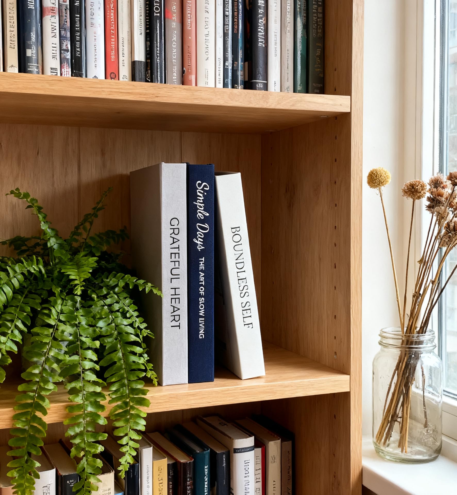 Set di 3 libri decorativi estetici blu navy grigio bianco con copertina rigida in lino sintetico, scatola decorativa per libri decorativi per la casa (blu navy filosofico)