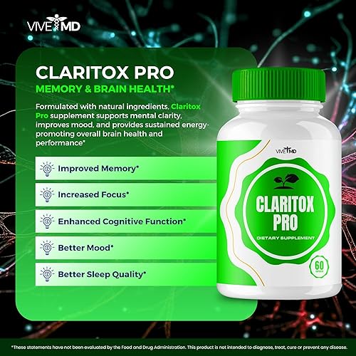 Miniatura 4 de VIVE MD Claritox Pro para cápsulas de vértigo, Claritox Pro para revisiones de vértigo, ClaritoxPro para suplemento de apoyo de vértigo, píldoras de