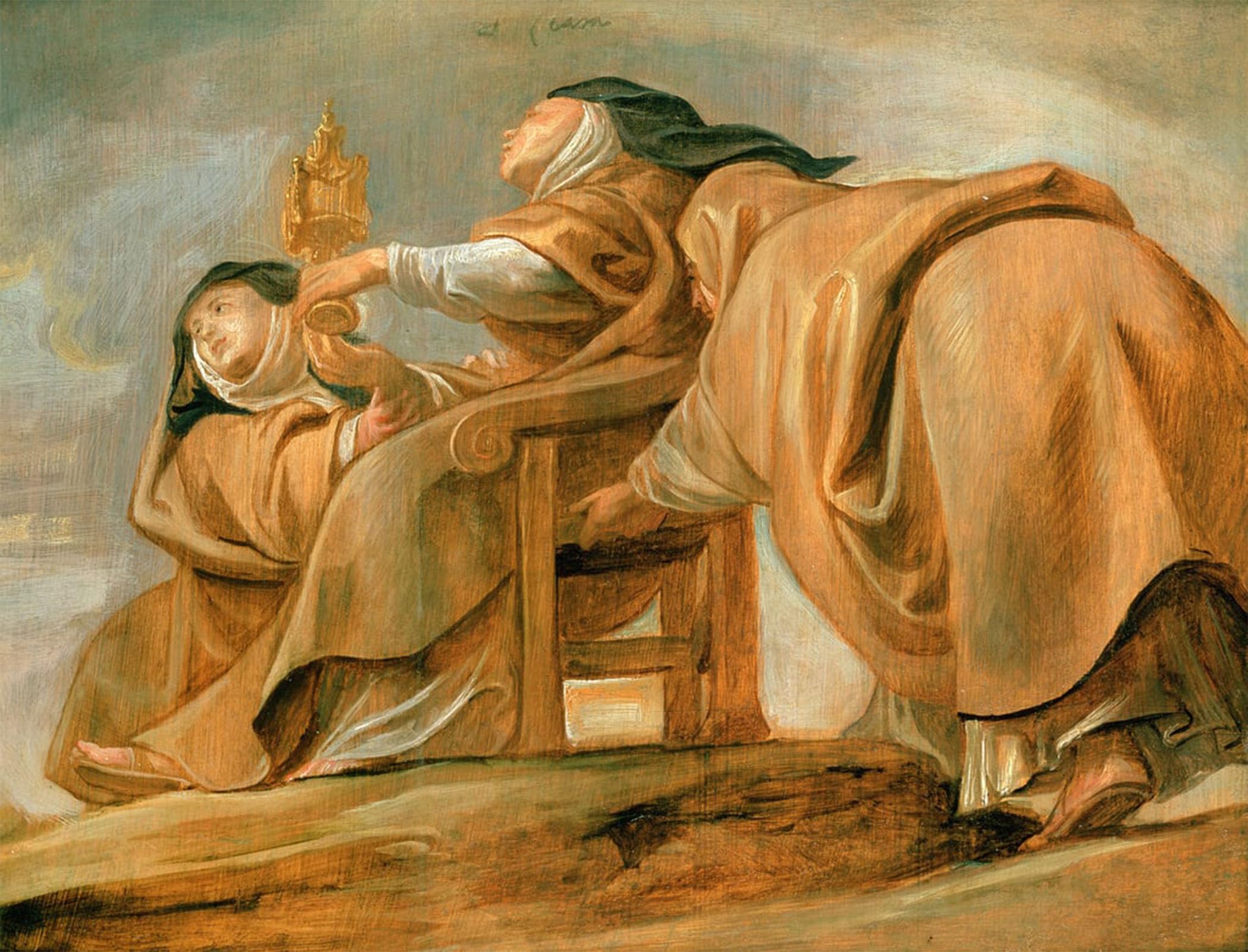 SERENDIPITP Retro Picture Poster Wall Art Pictures Painting St Clare of Assisi Displaying the Pyx by Peter Paul Rubens Wall Art Canvas Print for Wall Decor 60x90cm