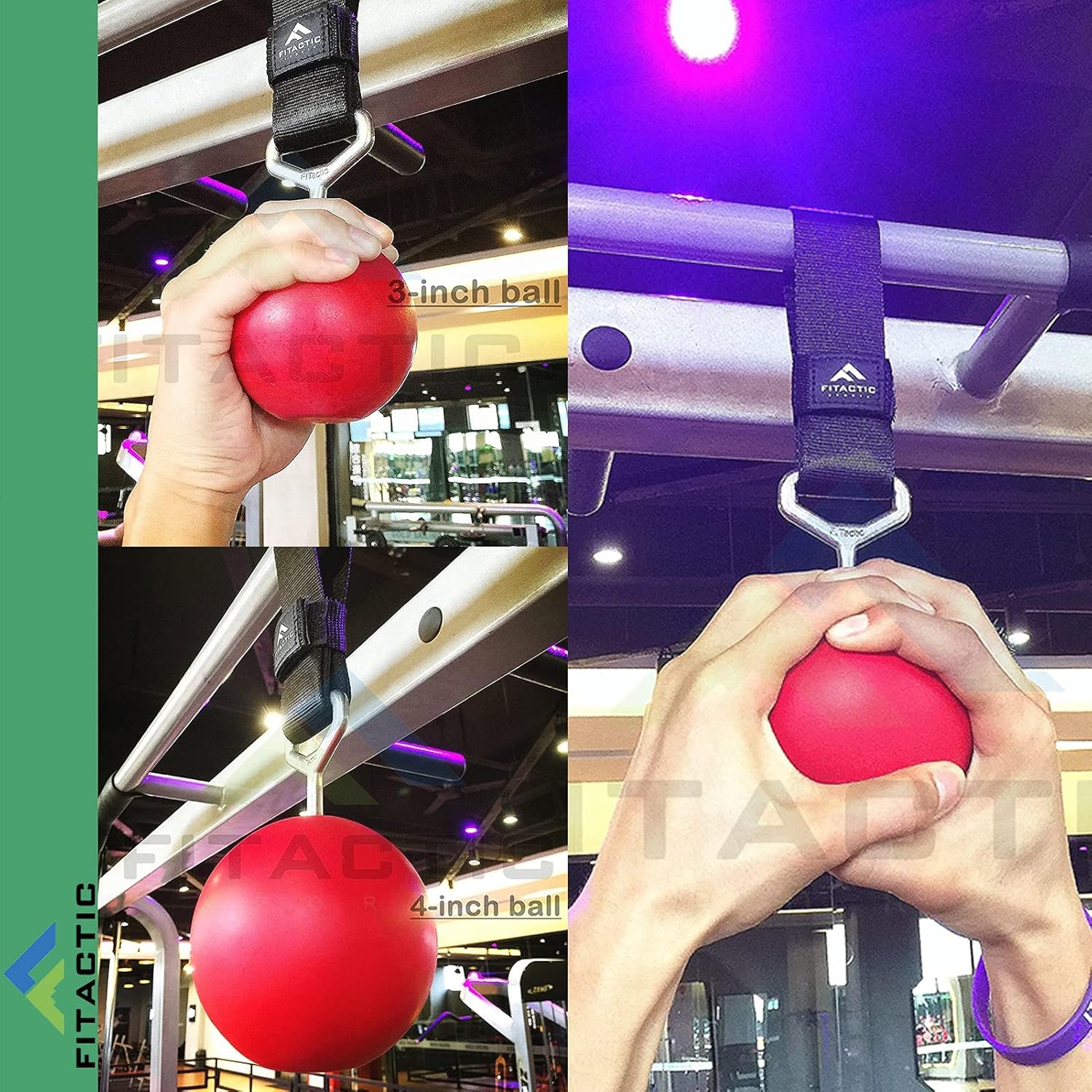 Rock Climbing Solid Training Cannonball Bomb Power Pull Up Ball Hold Grips for Straps for Finger, Forearm, Biceps, Back Muscles Red (3.5") image 4 of 7 B07VQCGQ67