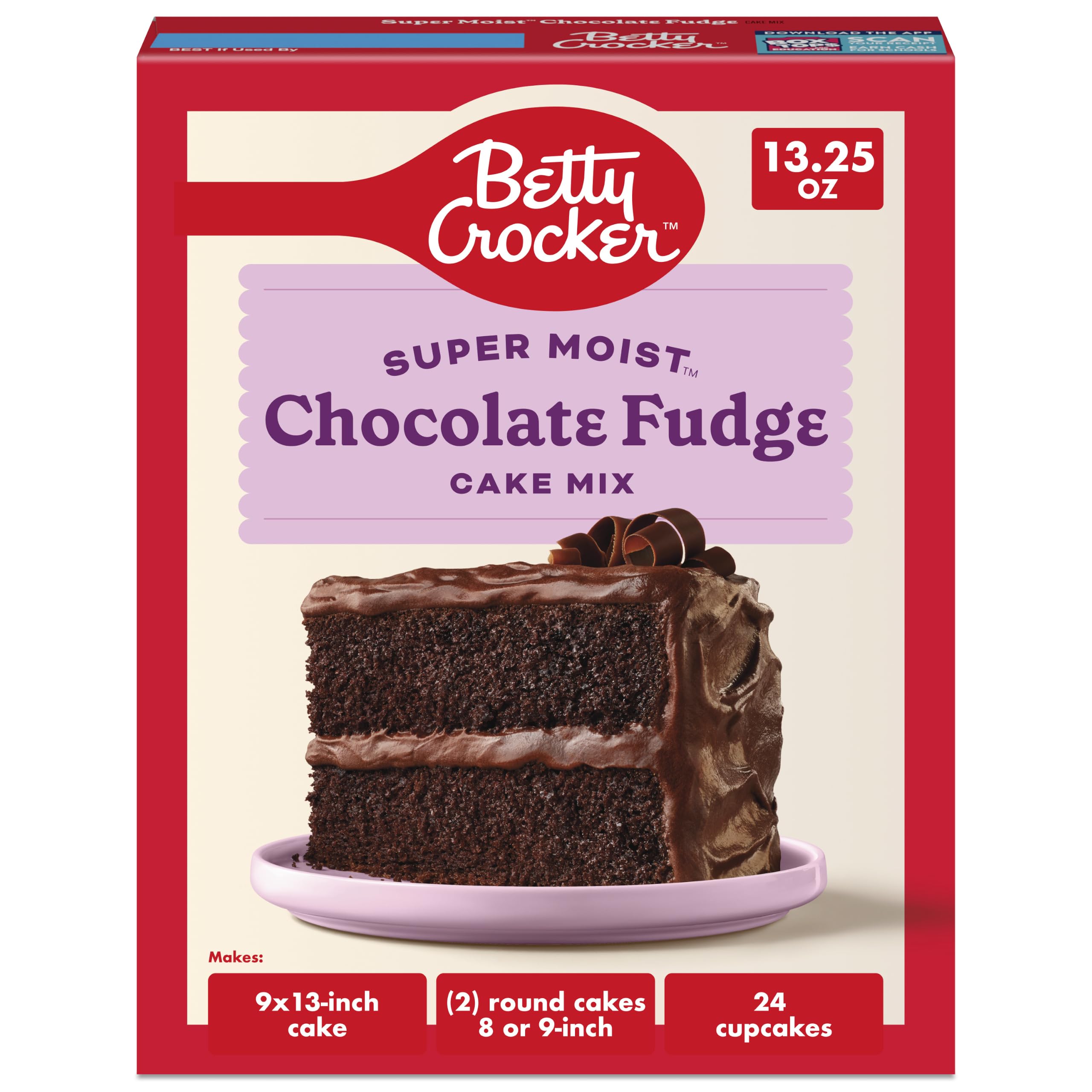 Betty Crocker, Super Moist, Chocolate Fudge Cake Mix, 13.25 oz